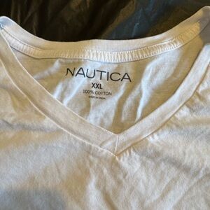 Nautica Classic White V-Neck Tee XXL
